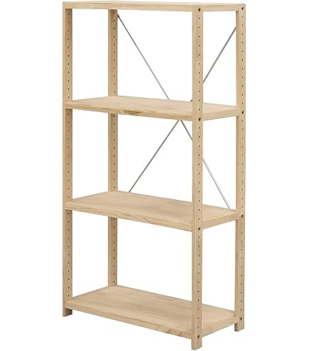 Amazon｜カインズ(CAINZ) 木製ラック 4段 幅88cm｜オープンシェルフ